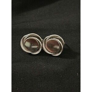 Vintage Silver-Tone Swirl Clip-On Earrings
